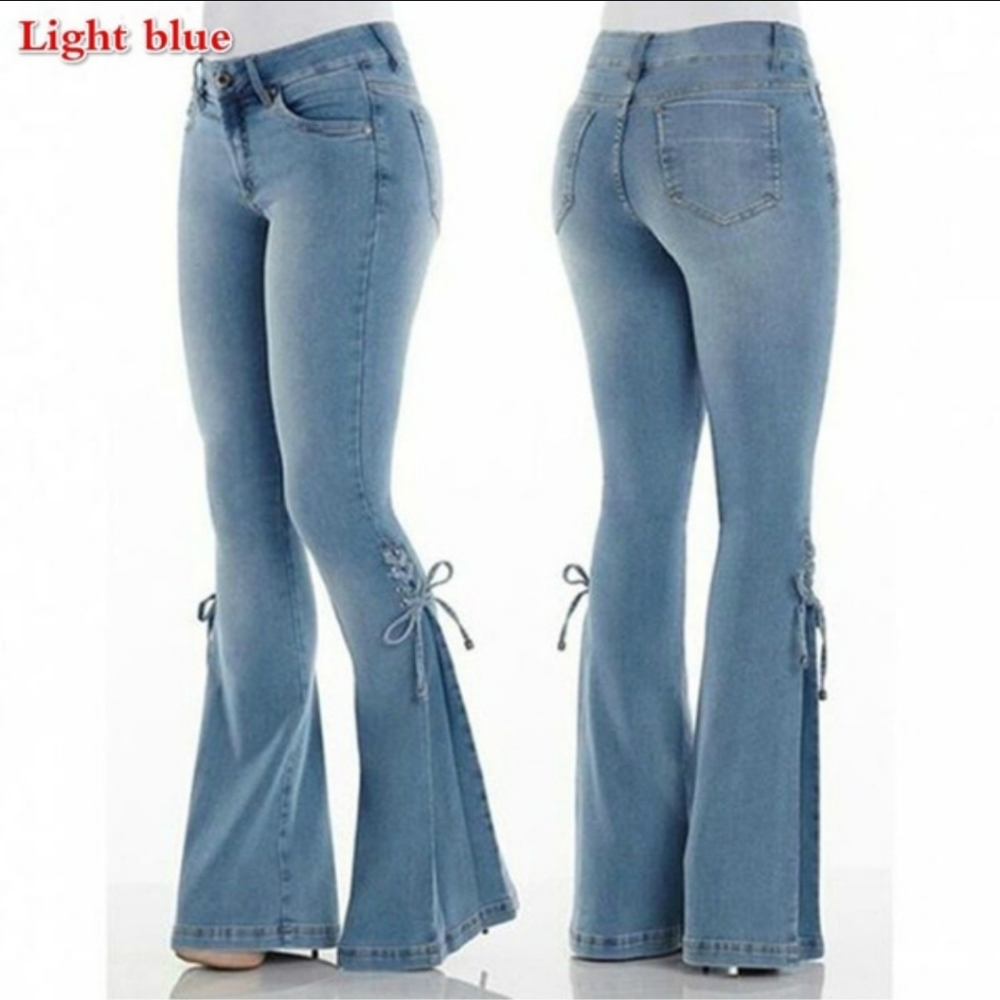 Tie Flair Jeans - Picture 3 of 6